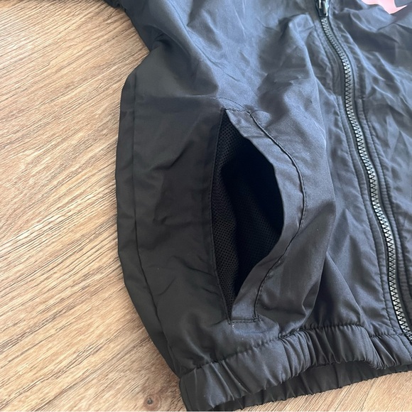 Champion Girl's Windbreaker Black Full Zip Pink Logo Size Medium - Picture 6 of 6